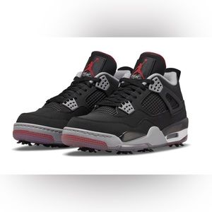 Nike Jordan IV Golf Shoes ‘BRED’ || Black / Fire Red / Cement Gray || SOLD OUT